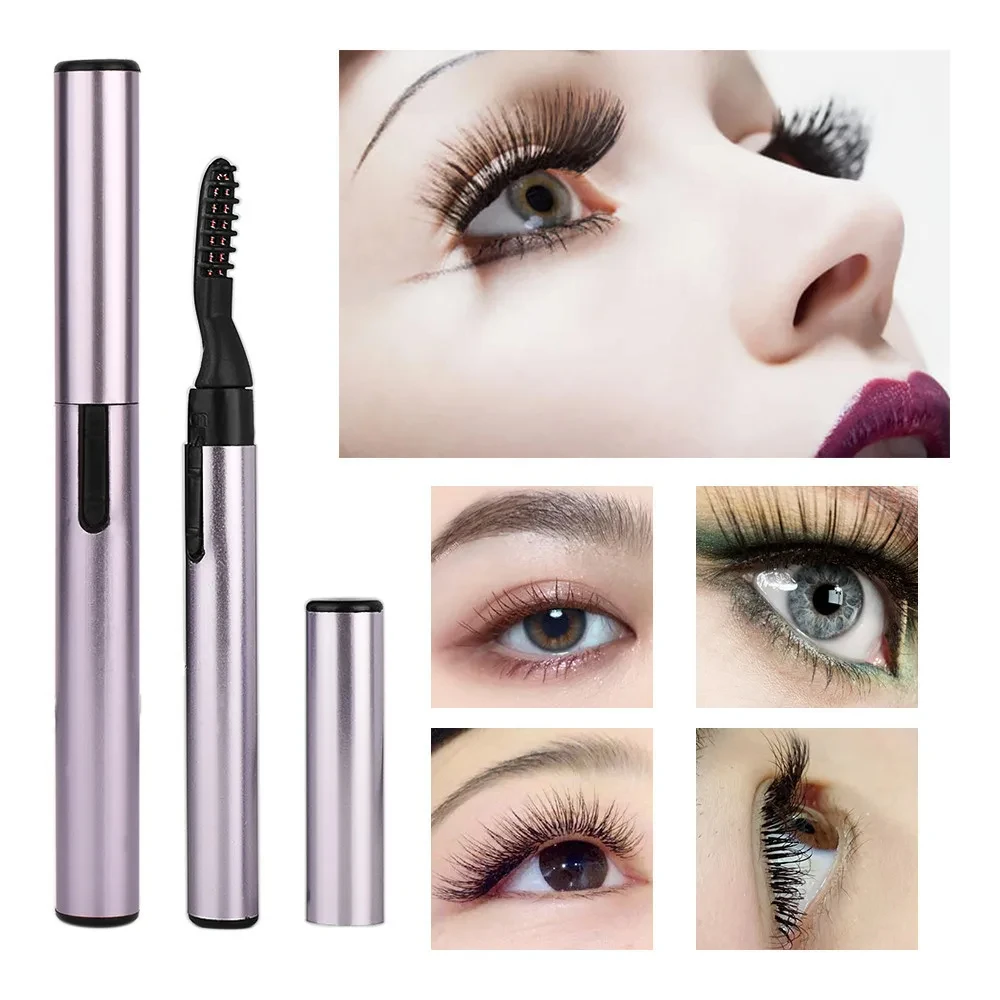 Electric Eyelash Curler Portable Safety Electric Heated Eye Lashes Eyelash Grafting Long Lasting Makeup Tools Without Battery