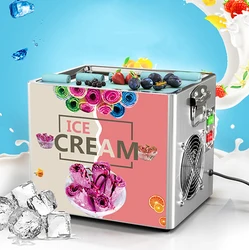 Máquina eléctrica para freír helados de yogur, máquina de acero inoxidable para hacer rollos de helado de jugo DIY para el hogar, 110V/220V