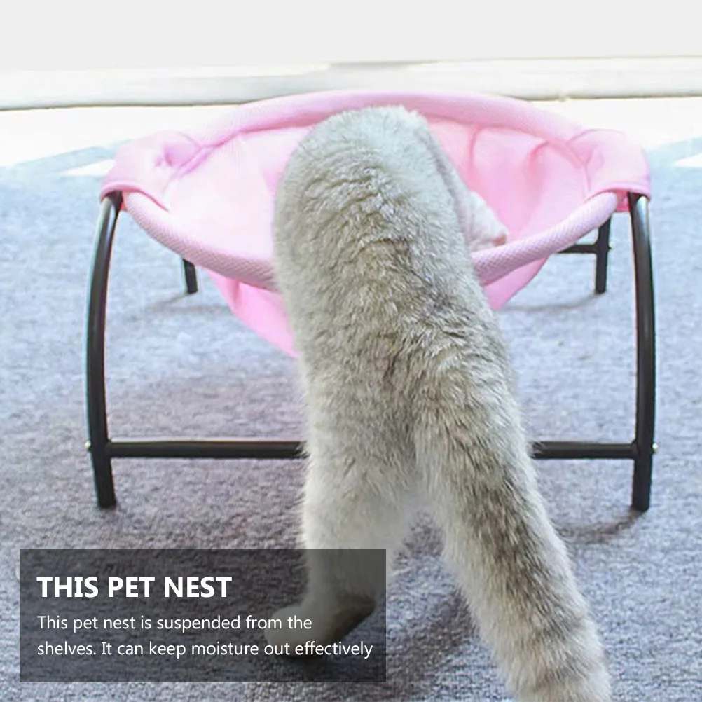 

Ferred Hammock Cat Nest Bed Breathable Hanging Elevated Pet Cot Pink Raised Dog