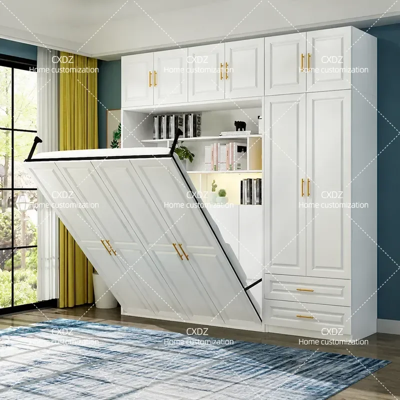 Invisible Folding Bed Wardrobe Multi Functional Hidden Bed Cabinet Integrated Household Small Apartment Double Wall Bed