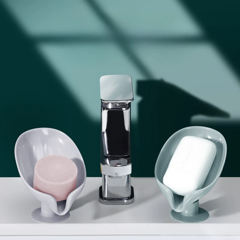 

Съемный держатель для капельного мыла в форме листа в ванной комнате, настенная полка для хранения мыла без отверстий для ванной комнаты