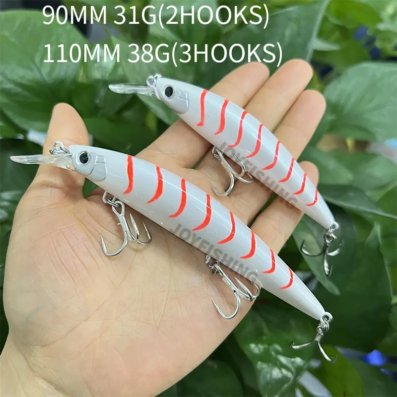 110mm 38g 90mm 31g Sinking Fishing Lure Heavy  Minnow Casting Trolling Fishing Seabass Trout Isca Pesca Hard Bait 9152