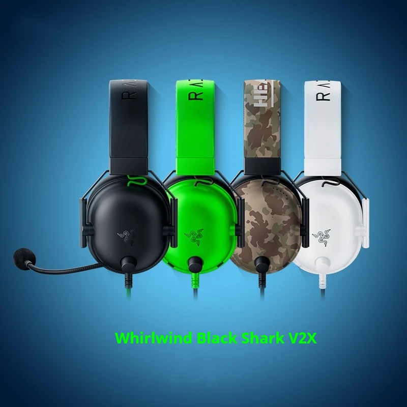 Razer Whirlwind Black Shark V2 X Earphones Head Mounted Esports Gaming Earphones Microphone 7.1 Surround Sound Csgo Valorant