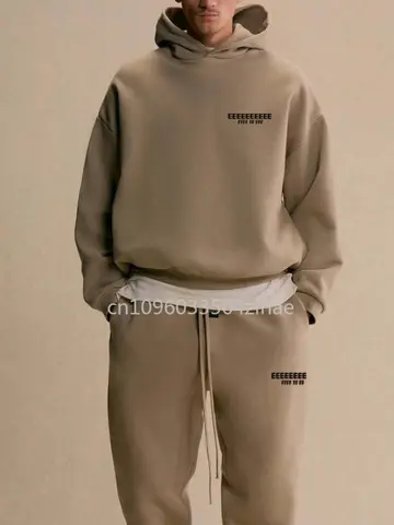 Luxus Design männer Hoodie Sets Brust Zurück Silikon Brief Logo Zwei-stück Sets Designer Marke männer Übergroße sport Trainingsanzüge