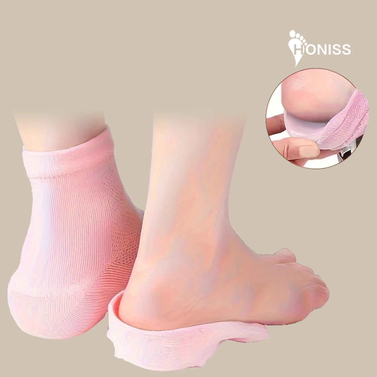 Male and female invisible height increasing sock pads universal sports heel cover anti slip SEBS half pad thickened sock covers