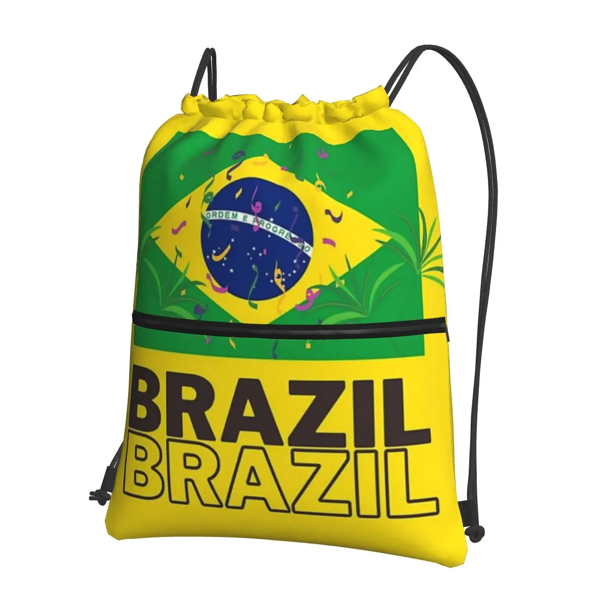 Brasilien National flagge tragbare Rucksäcke Kordel zug Tasche Multifunktions-Kordel zug Bündel Tasche Kleinigkeiten Taschen für Schüler