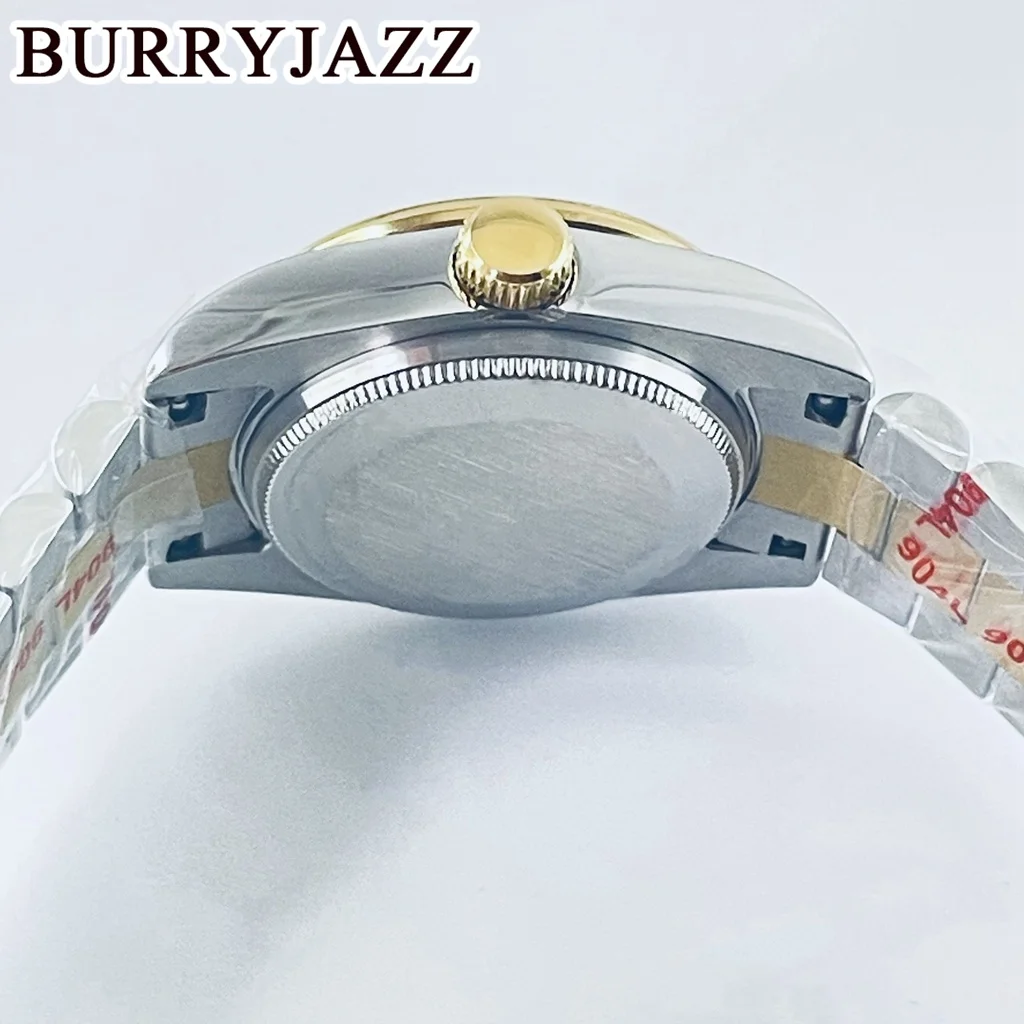BURRYJAZZ 31 มม.NH05 NH06 นาฬิกา Silver Gold สแตนเลสสตีลพร้อม Sapphire Crysta กันน้ํา