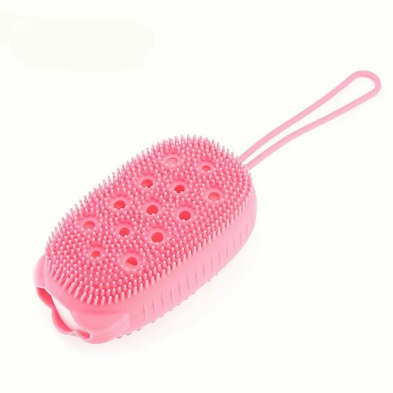 Silicone Body Scrubber Soft Bubble Bath Brush Shower Exfoliating Sponge Massager Skin Cleaner Cleaning Pad Bathroom Accessorie