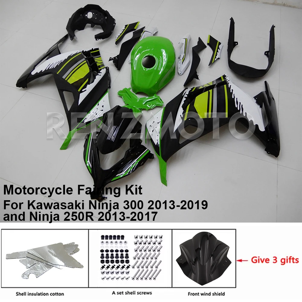 

Motorcycle Fairing Accessory Fit For Kawasaki K0313-3002c Ninja 300 2013-2019 and Ninja 250R 2013-2017 Bodywork Decor Set