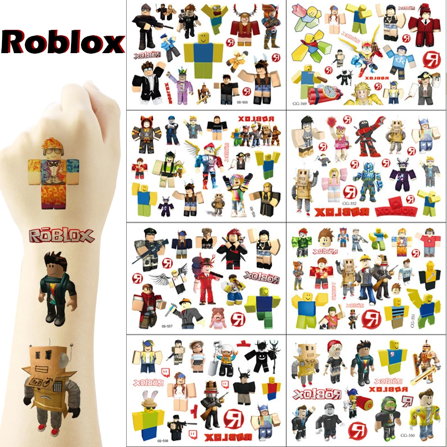 

Временные водостойкие татуировки Roblox для детей, наклейки для украшения дня рождения, подарки, игрушки, декоративные наклейки