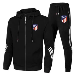 Nuovo set di abbigliamento sportivo di lusso da uomo autunno/inverno 2024 Felpa con cappuccio e pantaloni da jogging Attività all'aperto in 2 pezzi da uomo di alta qualità