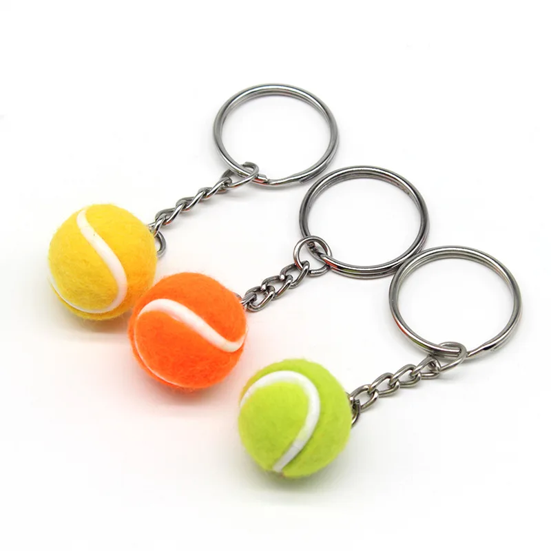 

200Pcs Mini Tennis ball keychain Keyring Metal Gift Tennis Memento for Tennis Club Decoration 2cm Diameter