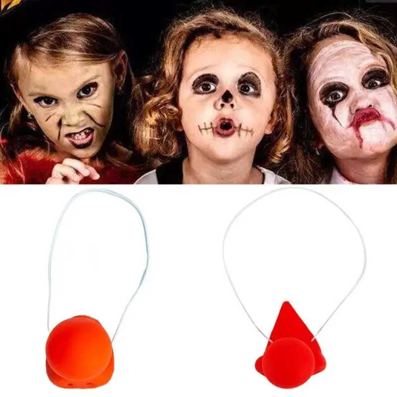652F Disfraz payaso Nariz payaso Tocando bocina Nariz payaso chirriante para Halloween Navidad