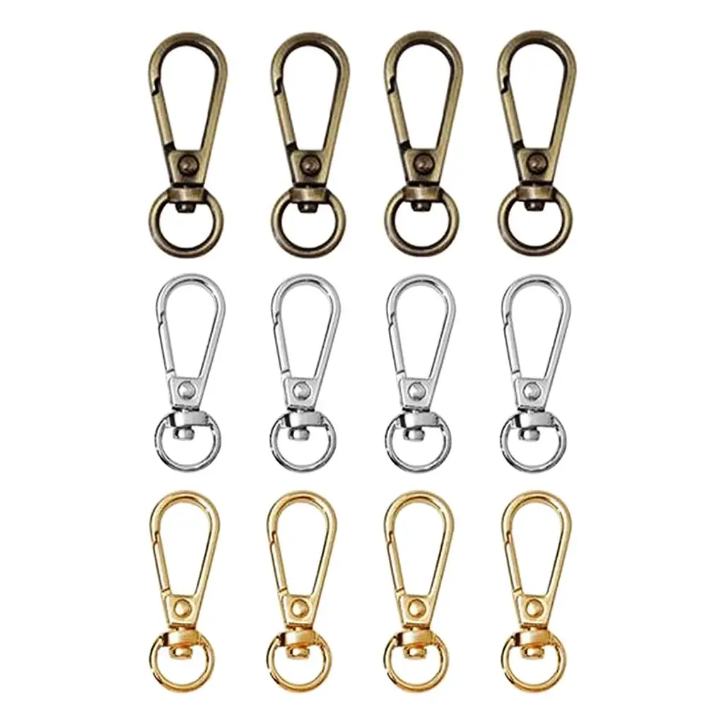 4Pcs Stainless Steel Keychain Bulk Swivel Snap Rings and Slide Buckles for Handbag Purse Hardware Craft