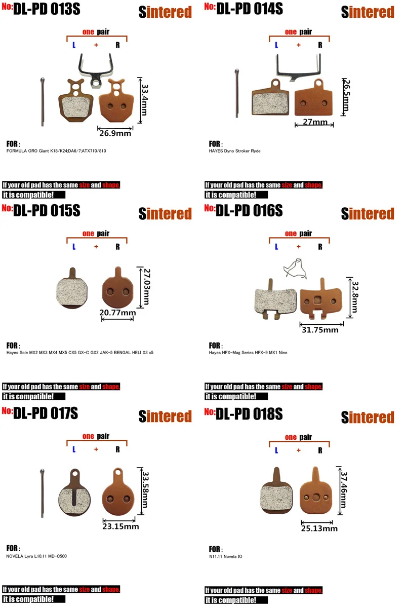 2 Pair Sintered Bicycle Disc Brake Pads Hydraulic Cycling MTB Bike For SRAM AVID SHIMANO FORMULA MAGURA HAYES Hope Part