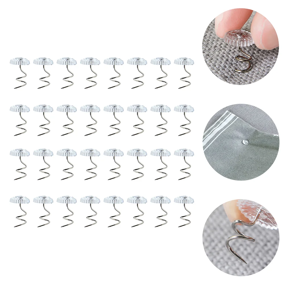 Bed Sheet Nails Clear Heads Pin Spiral Push Dust Ruffle Skirt for Upholstery Hold Slipcovers