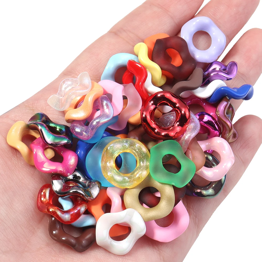 20pcs 16mm Candy Color Acrylic Beads Colorful Doughnut Loose Beads For DIY Jewelry Making Bracelet Phone Chain Keychain Supplies image 6