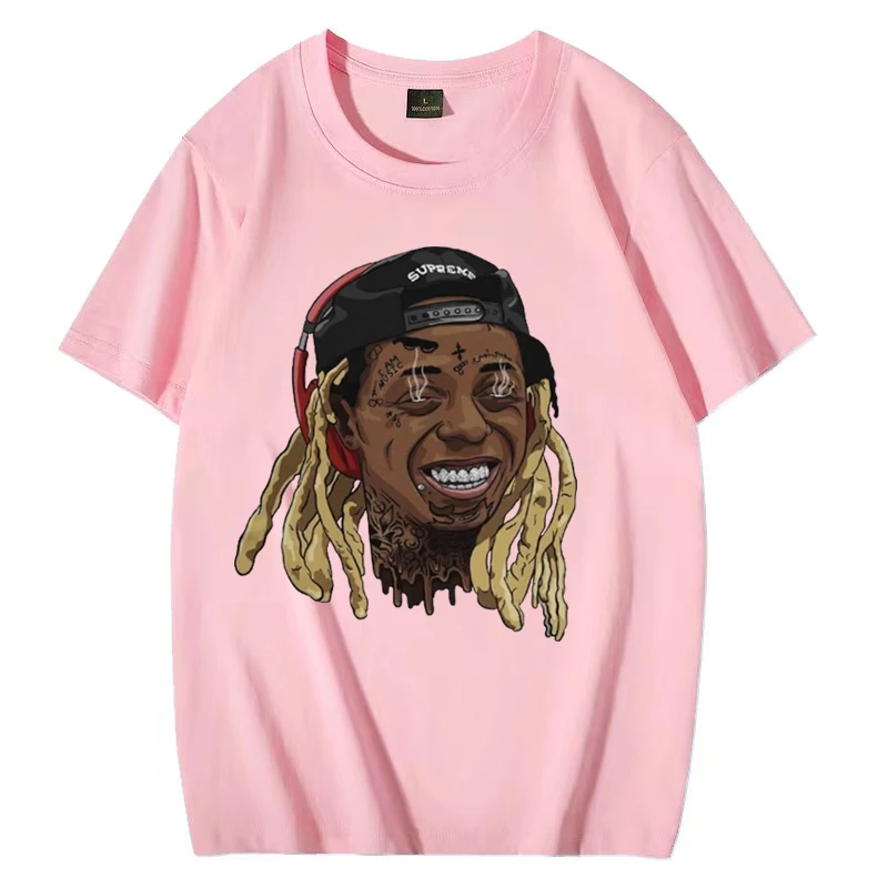 Rapper Lil Wayne Graphic Men's Women's T shirts Unisex Hip Hop funny black Casual short sleeve t-shirt Pure Cotton print Tops