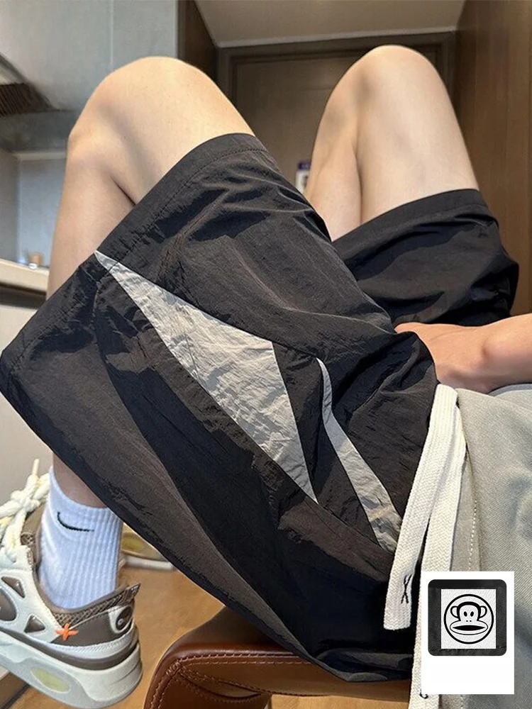 

Мужские летние тонкие свободные спортивные брюки Paul Frank American Style Quick Dry из ледяного шелка, прямого кроя, длиной до колена