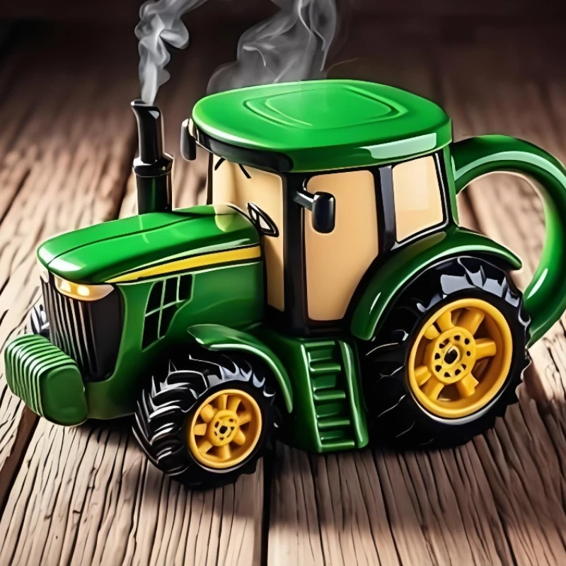 Vintage Green Tractor Farm Equipment Mugs