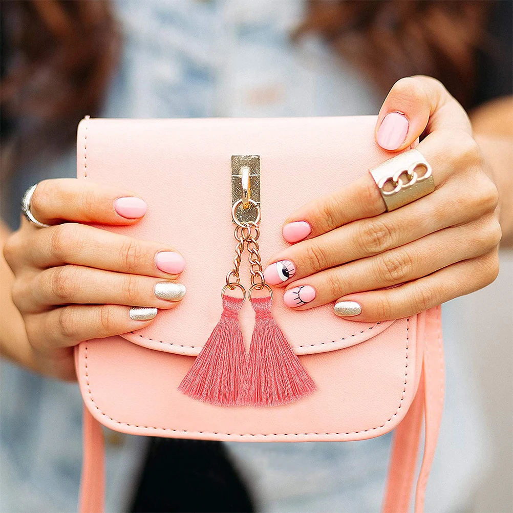 

100pcs Earrings Tassel Hanging Craft Diy Decorative Keychain Pendant Car Accessory Home Bedroom Office Decor Fringe Curtain