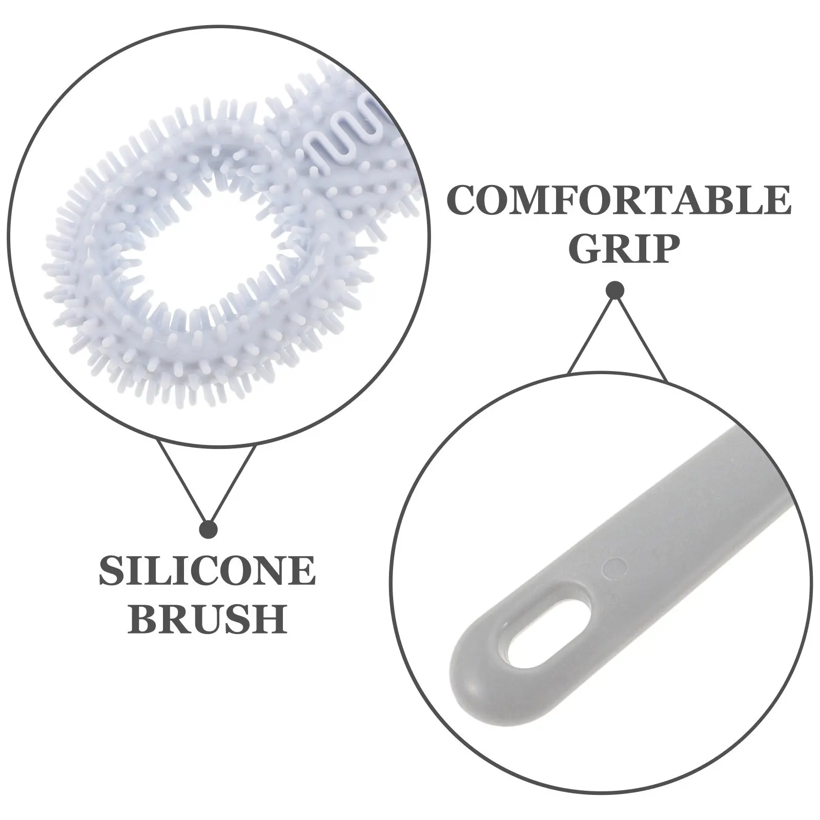 

Silicone Toe Cleaning Brush for Shower Foot Scrubber Gentle Exfoliator Tool Light Blue Long Handle Foot Washer Dead Skin Remover