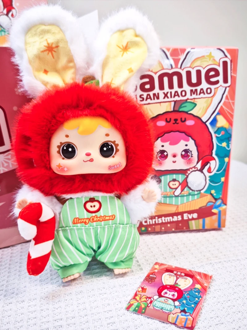 

Сан Сяо Мао Рождественский карнавал Ночь Виниловое лицо Слепая коробка Игрушка Санта-Клаус Украшение Милый плюшевый брелок Подвеска Рождественский подарок