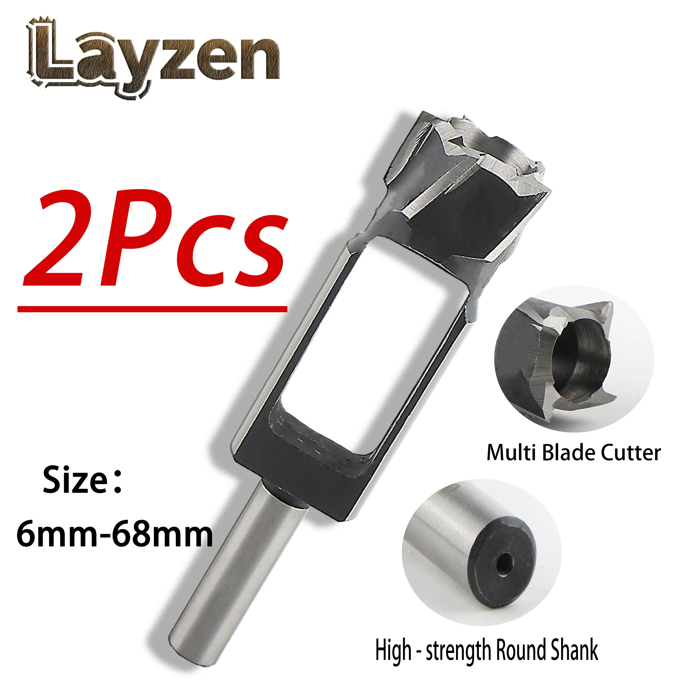 Layzen 2 قطعة 8-60 مللي متر مدبب التوصيل ثقب القاطع الخشب التوصيل الحفر لسان صانع لسان وتد شريط مستدير ثقب مثقاب الخشب لأدوات الأعمال الخشبية #3