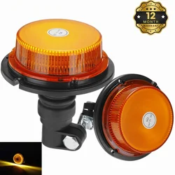 1/2pcs 12V 24V Emergency Traffice Strobe Light Vehicle Amber LED Warning Flashing Beacon Rotating Signal Lamp Car Truck Tractor