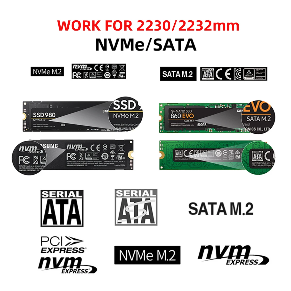 Combo Type-C & USB3.0 RTL9210B Chipset to NVME M-key M.2 NGFF SATA SSD PCBA Case 2230/2242mm Adapter