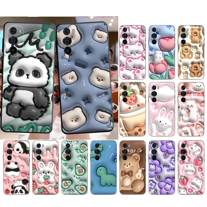 

Bear Bunny Panda Cartoon Dinosaur Case For Motorola Edge 50 40 Pro 50 40 30 Ultra Neo Fusion Moto G Play G Stylus G Power G 5G