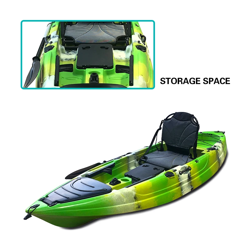 Single-Seater Fishing Pedal Kayak LLDPE Plastic Sea Kayak with Foot Pedal Drive One Person Kayak
