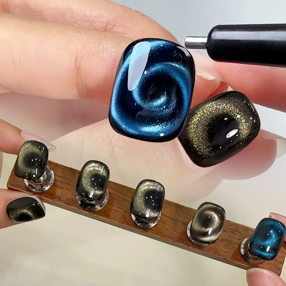1/2 pçs vortex lua olho de gato arte do prego caneta magnética para sucção bola de aço pirulito redemoinho olho de gato design gato gel magnético unha