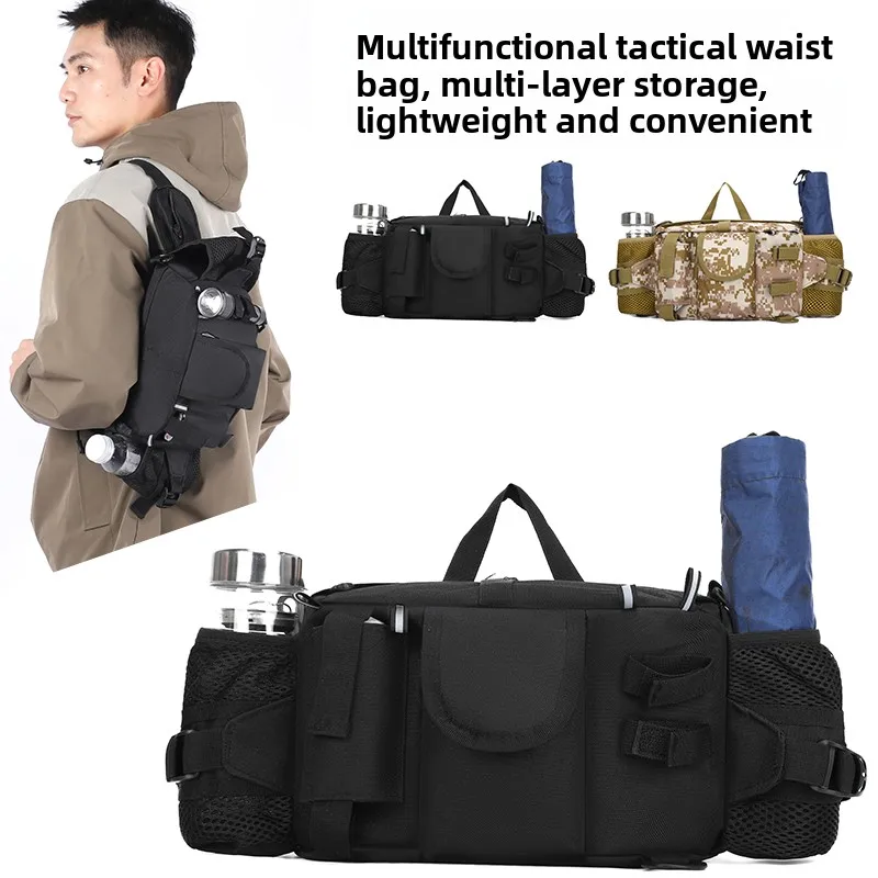

Original Waterproof Nylon FannyPackMilitaryTacticalMolleWaistBagChestShoulder Bag for Men Outdoor Hiking Camping Cycling Fishing