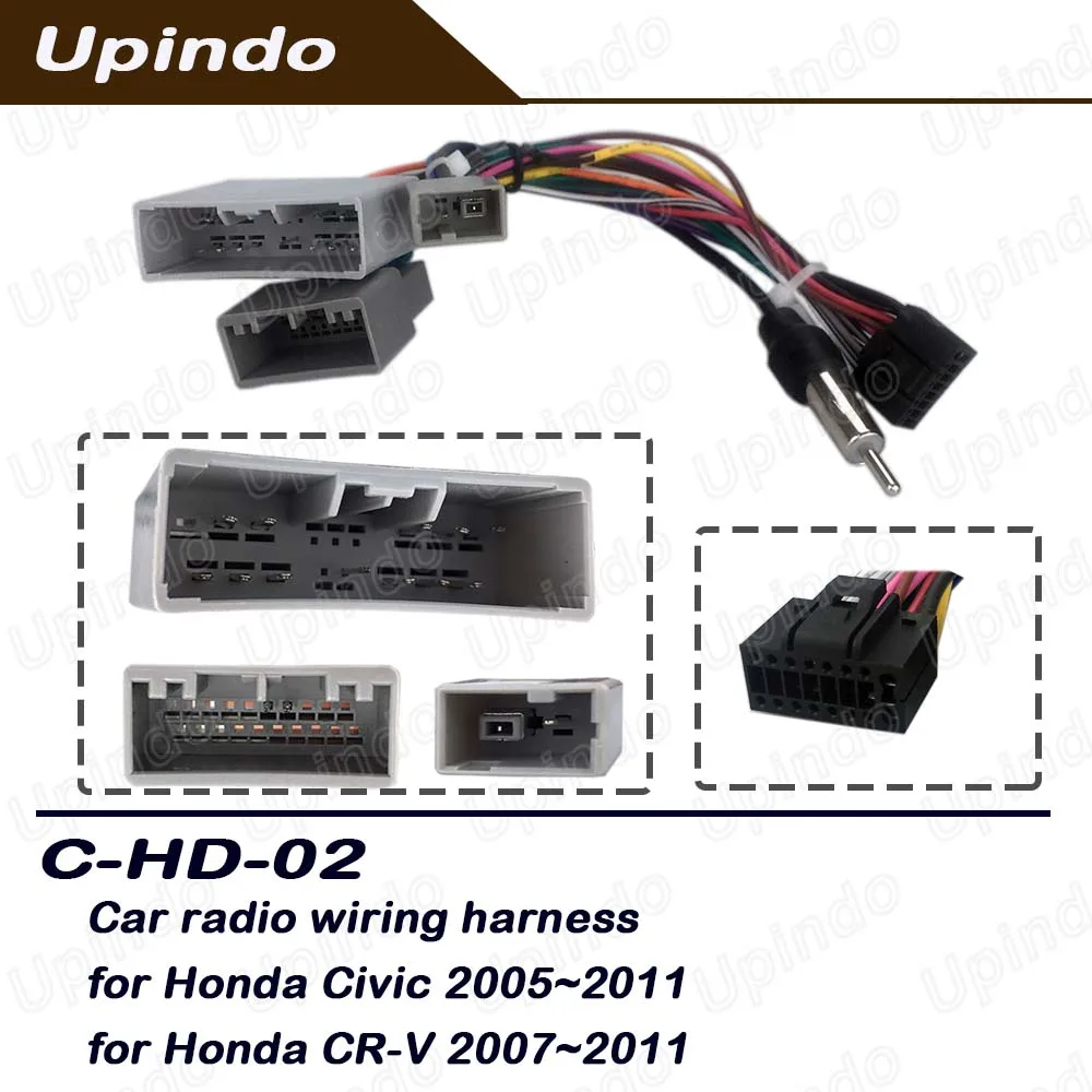 

16Pin Car Accessories Android Head Unit Radio Wiring Harness Audio Stereo Power Connector Cable for Honda CR-V Civic 2012-2022