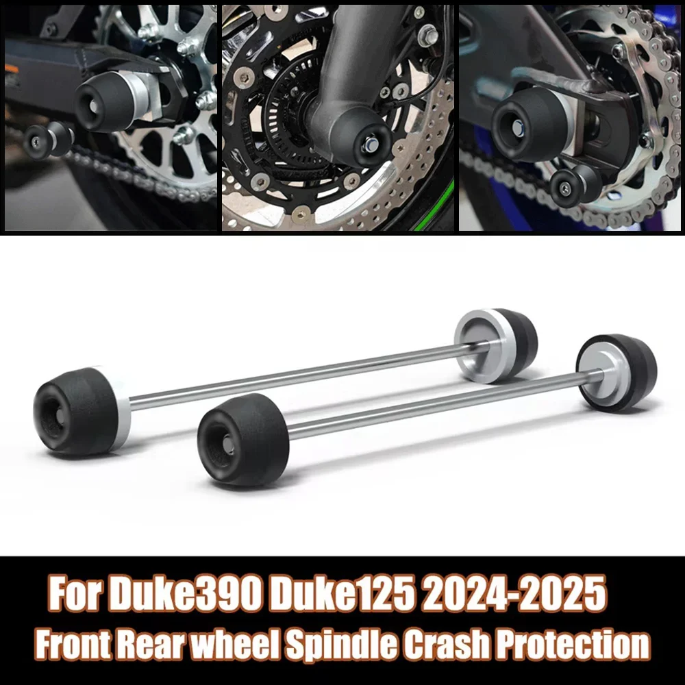 

Motorcycle Front Rear Wheel Crash Sliders Axle Fork Swingarm Spools Slider For Duke390 Duke125 2024-2025 125 390 Duke