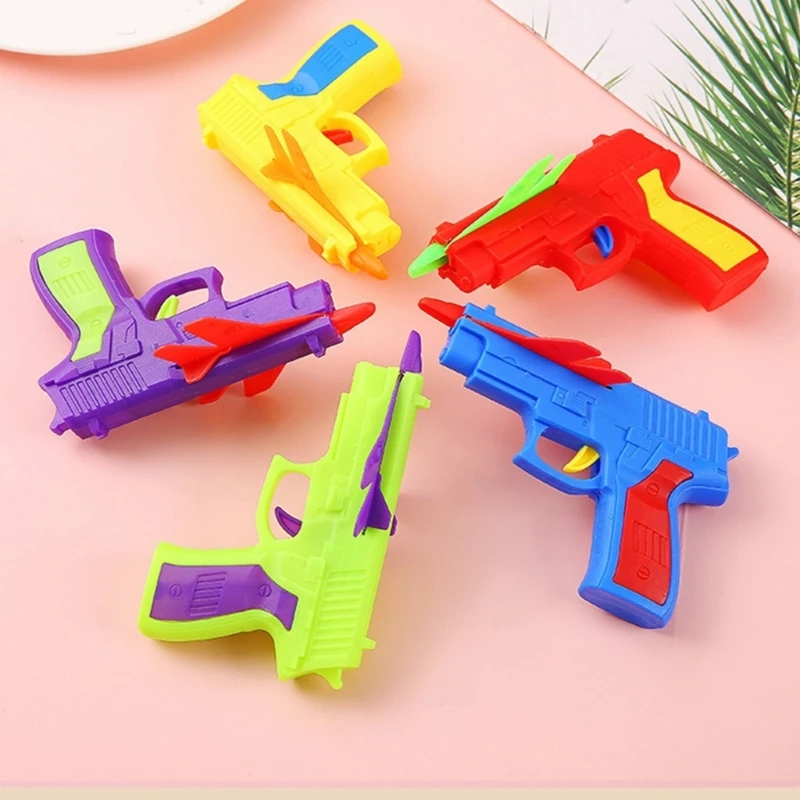 Hand Throwing Aircraft Guns Toy for Outdoor Kids Launching Plane Toy Goodie Bag Filler Interactive Ejection Guns Party Toy