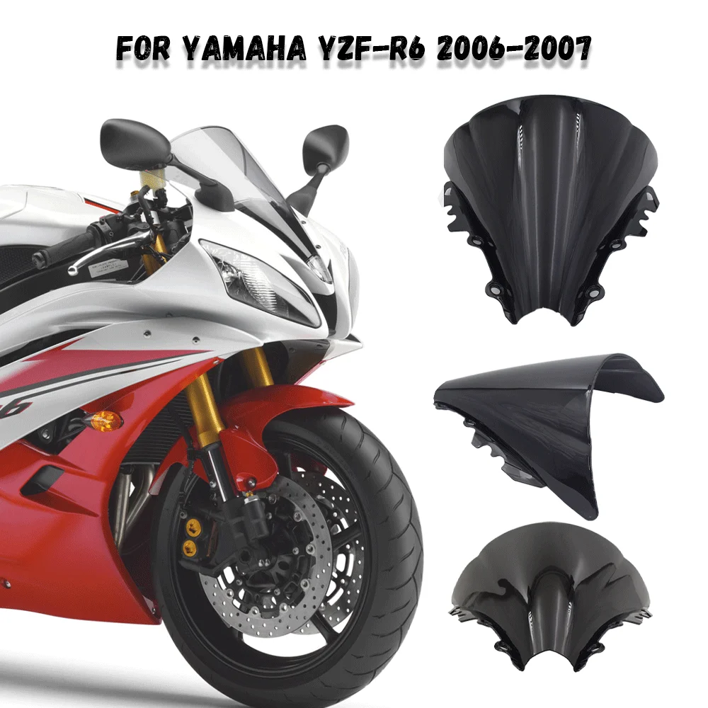 

For YAMAHA YZF-R6 2006 2007 Front Wind Shield Deflectors ABS Windshield Windscreen R6 YZF-R6S 2006 2007 yzf-r6