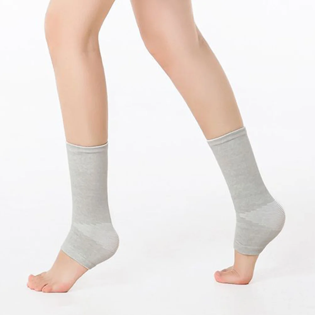 

1Pair Sports Ankles Support Elastic Brace Grey Half Foot Design Breathable Compression Sleeve for Men Women Fitness Exercise