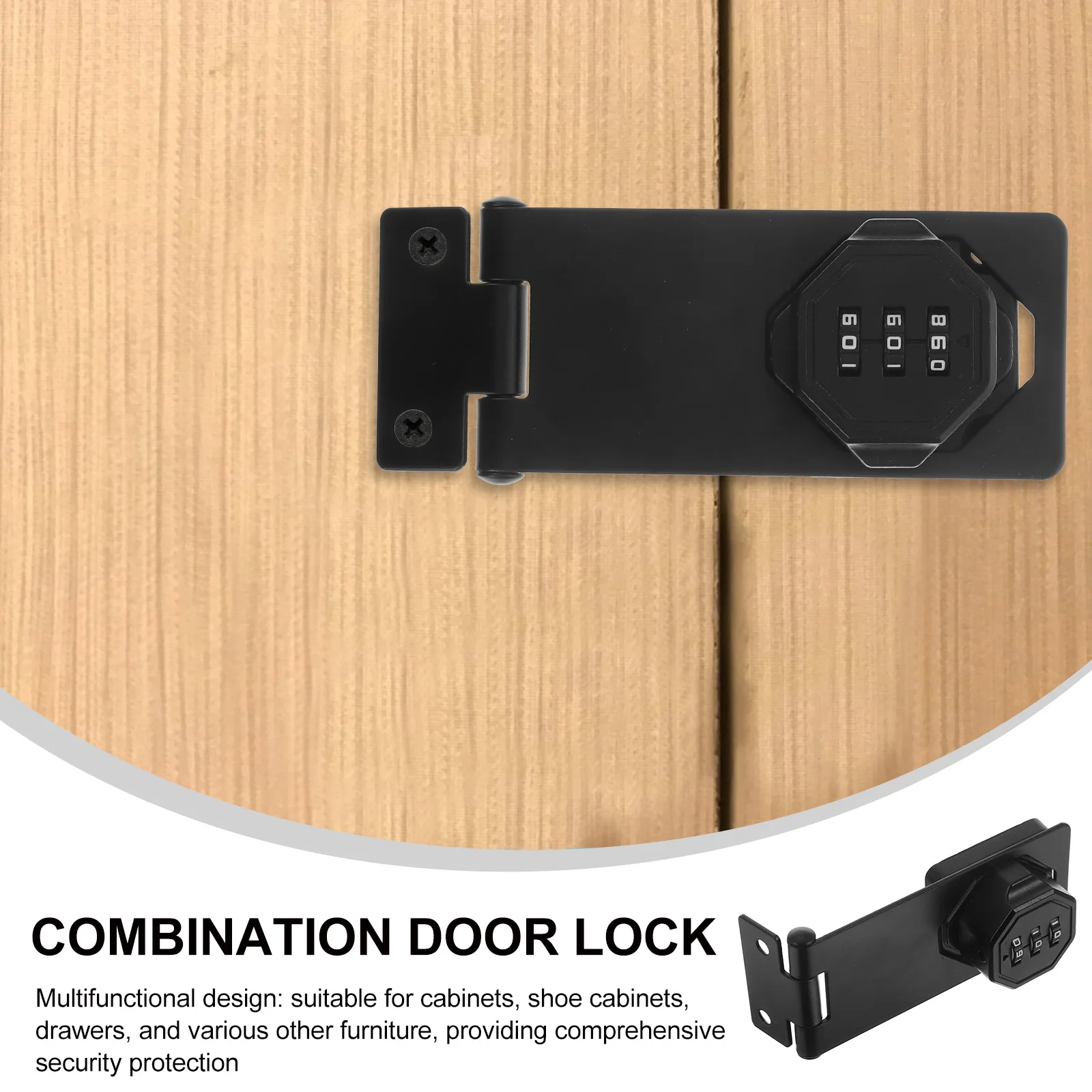

4.5 Inch Alloy Cabinet Door Lock Password Latch Security Slide Barn Closet Gate Combination Hasp Lock Hardware Push Pull