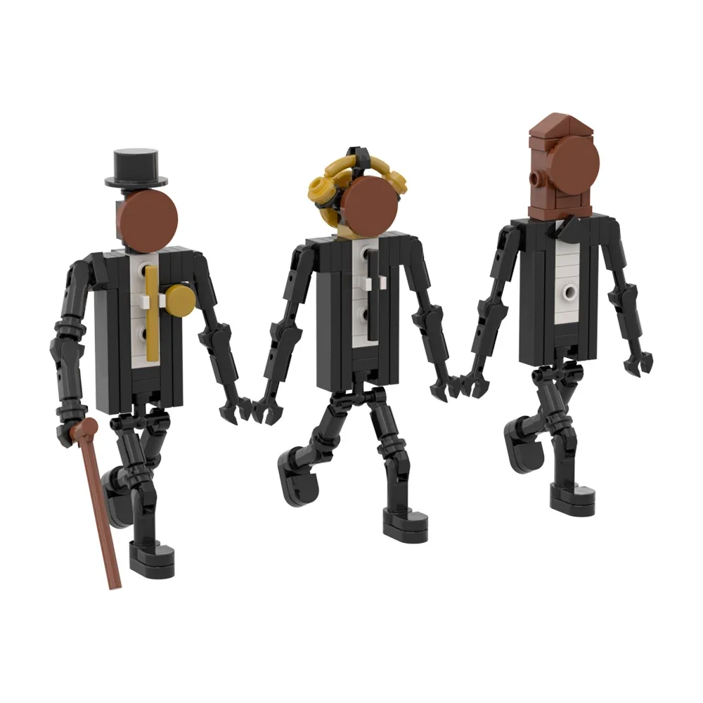 MOC-Montagem de Blocos de Construção para Crianças, Relógio Titanic Man, Banheiro, Monitor de Batalha, Combinação, Tijolos, Brinquedo