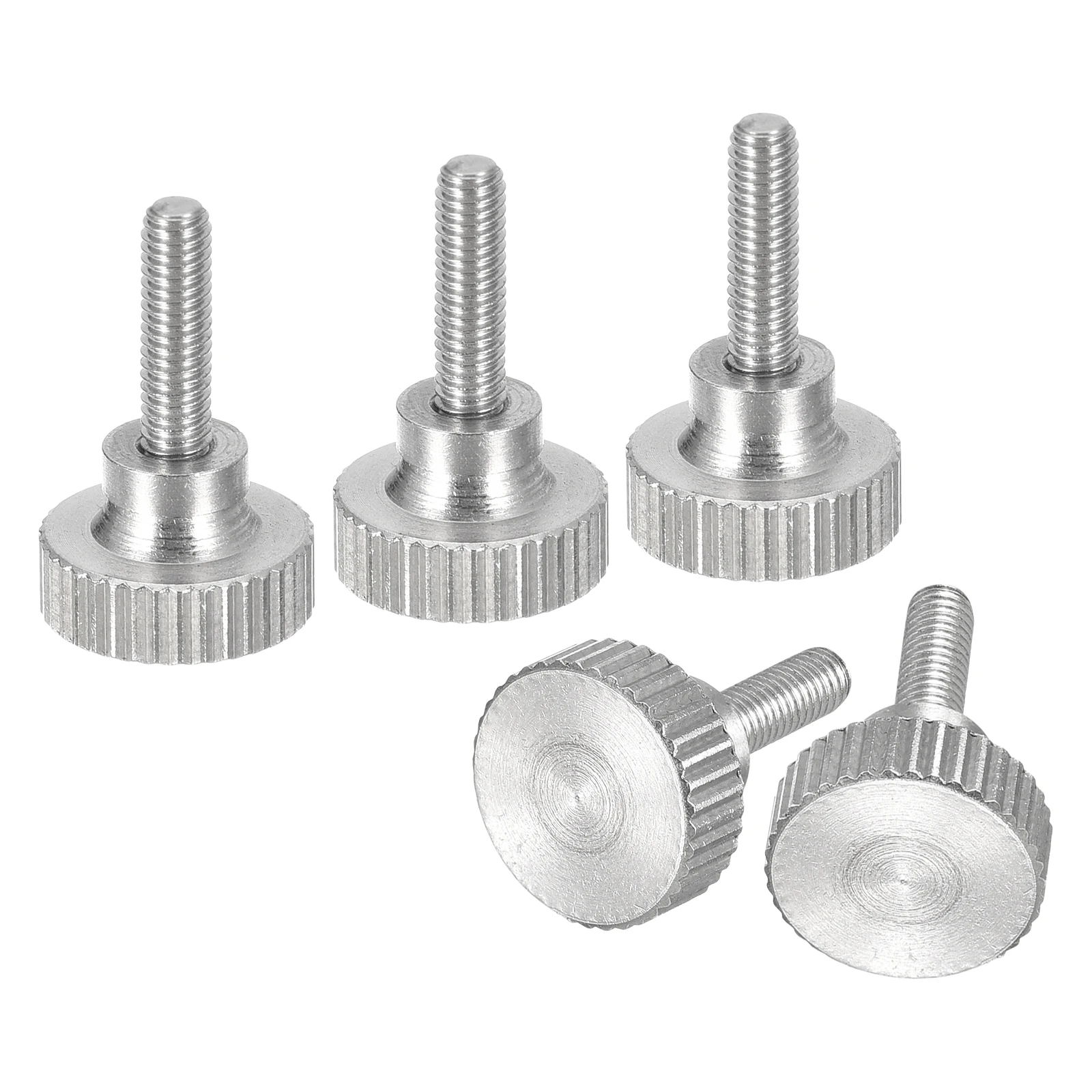 5Pcs M3 M4 M5 M6 Knurled Thumb Screws 304 Stainless Steel Flat Knurled Head Thumb Screws Bolts with Shoulder Grip Knobs Fastener