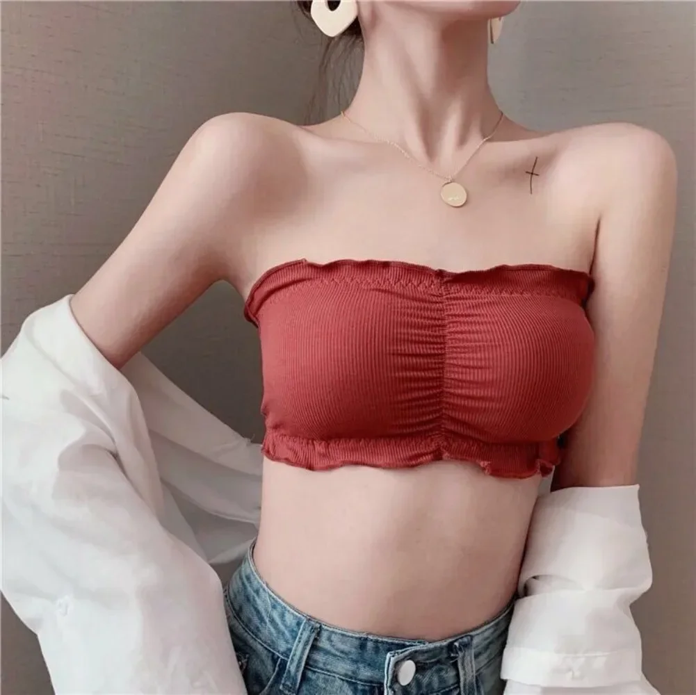 Frauen Nahtlose Unsichtbare Bh Rohr Top Unterwäsche für Dame Crop Top Sexy Dessous Eingewickelt Brust Atmungsaktive Liebsten Mesh Rohr Top