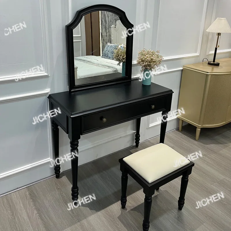 

HS американский черный комод из цельного дерева, простой ретро-маленький комод для знаменитостей в Интернете, чтобы создать ощущение роскоши