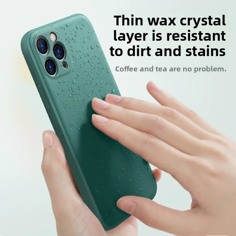 

Suitable for Apple 17 pro max straight edge liquid silicone phone case iPhone 16 skin feel anti drop 14 protective case 11