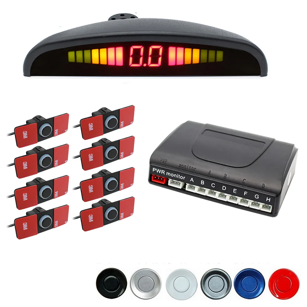 Front and rear 8 probes Original car wing probe Digital crescent display Reversing radar detection No blind spot Front