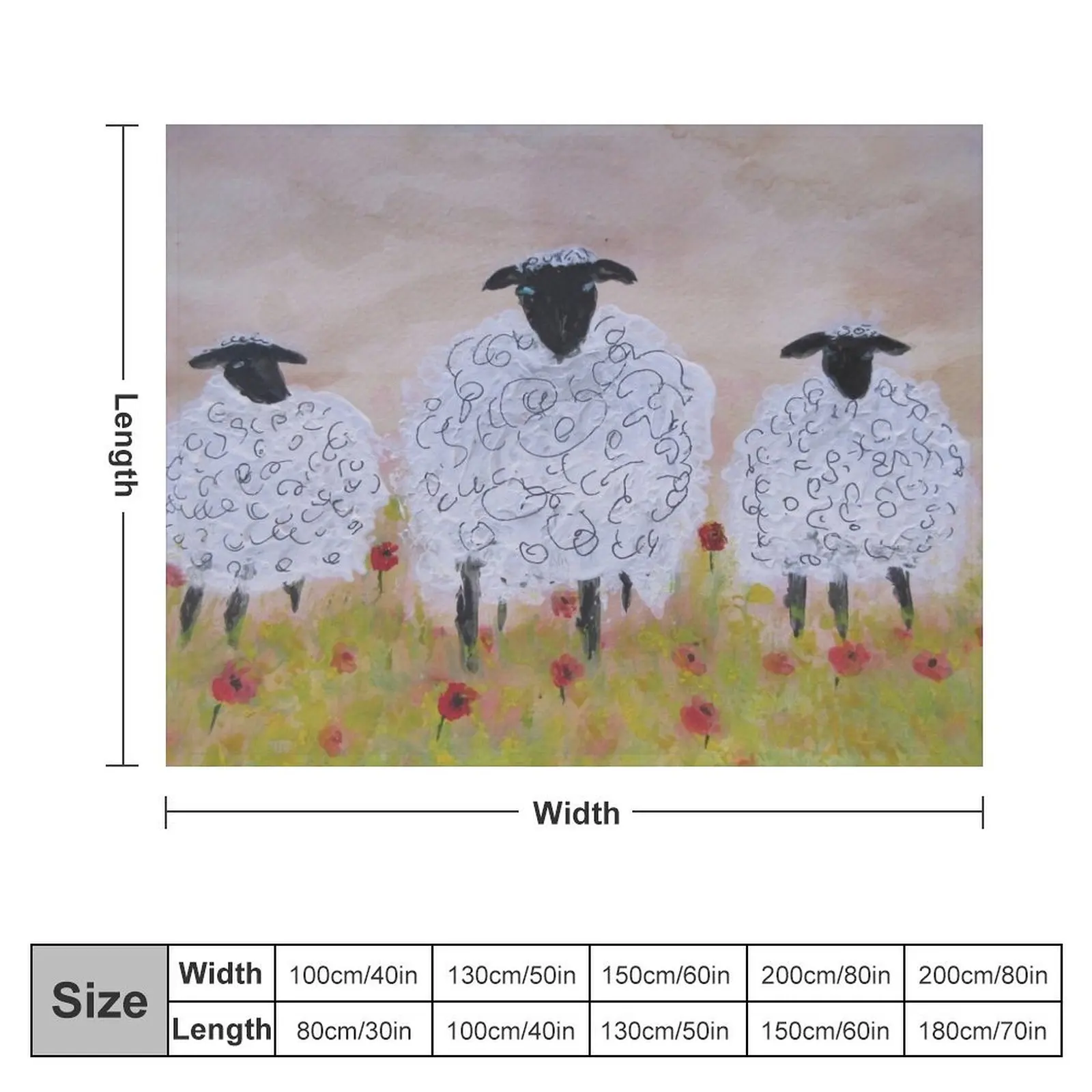 Sheep in the Meadow Throw Blanket Sofa Quilt Personalized Gift Camping Soft Blankets