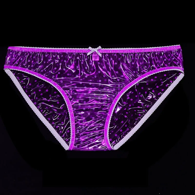 セクシーな男性透明ドット PVC パンツスムーズソフトサイレント ABDL プラスチック愛好家女性抗横漏れブリーフステージ衣装