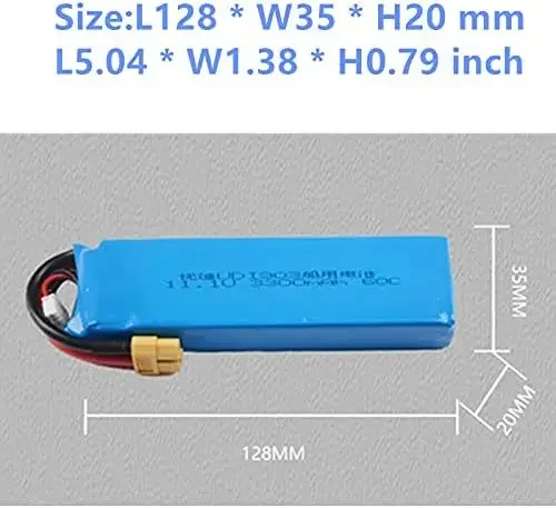 11.1V 3300mAh 3S rechargeable Lipo Battery 60C with XT60 Plug for UDI903 Remote Control Racing Boat