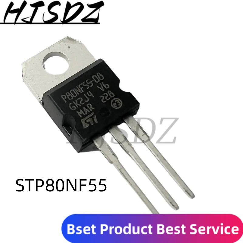 10 Unids/Lote STP80NF55 P80NF55 A-220 En Stock